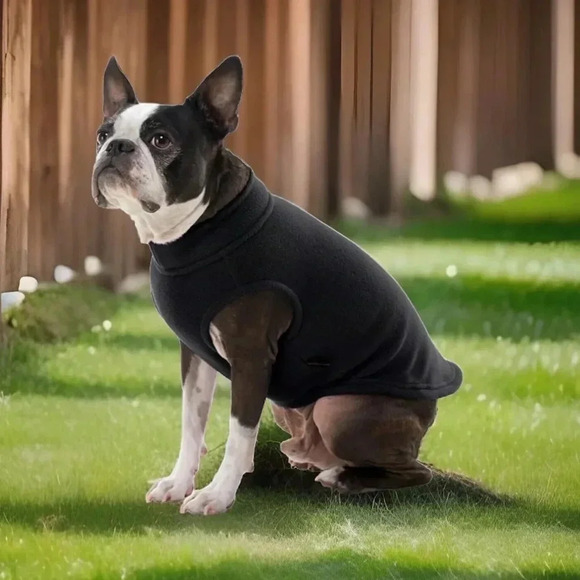 Gooby Other - Gooby Stretch Fleece Warm Black Dog Vest XXXL